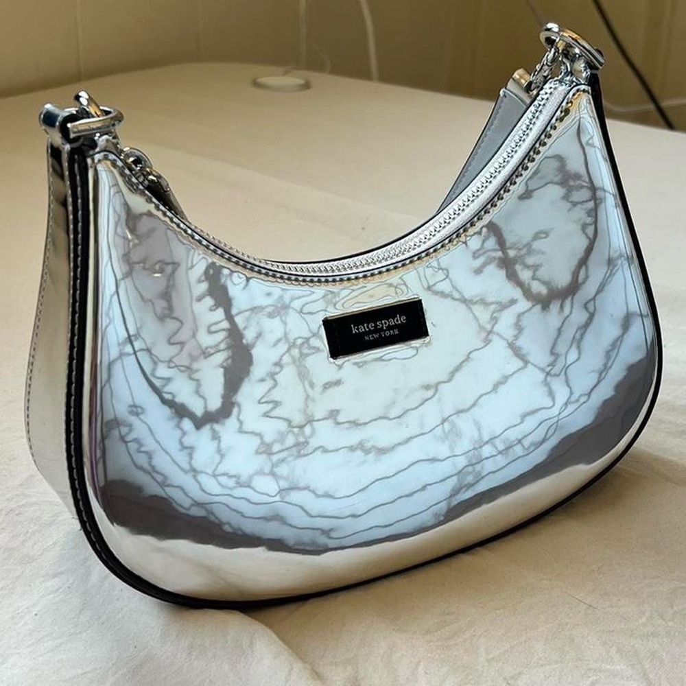 Kate Spade Sam Icon Metallic Silver Shoulder Bag